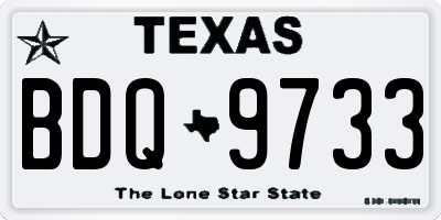 TX license plate BDQ9733