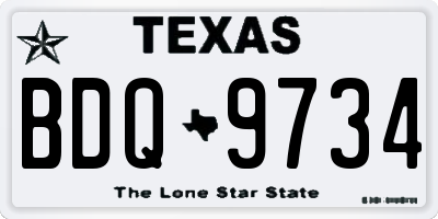 TX license plate BDQ9734