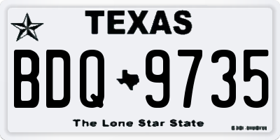 TX license plate BDQ9735