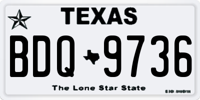 TX license plate BDQ9736