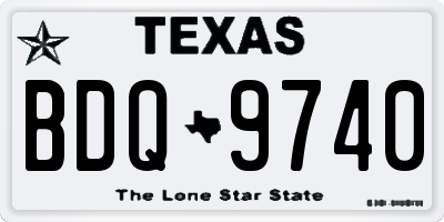 TX license plate BDQ9740