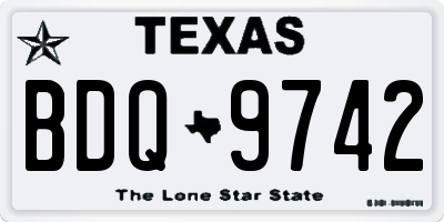 TX license plate BDQ9742