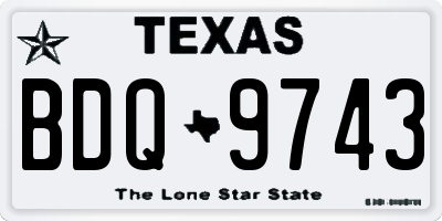 TX license plate BDQ9743