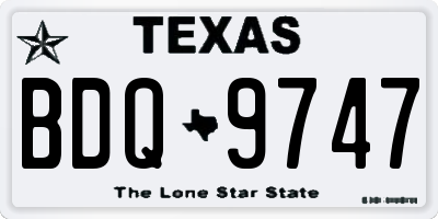 TX license plate BDQ9747