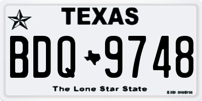 TX license plate BDQ9748