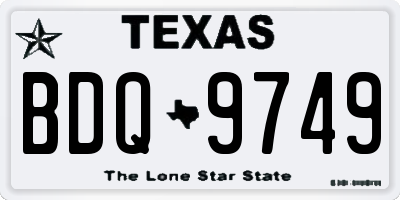 TX license plate BDQ9749