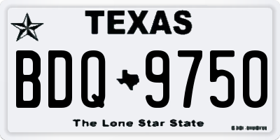 TX license plate BDQ9750