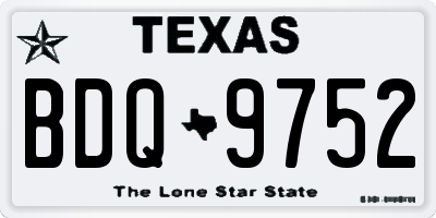 TX license plate BDQ9752