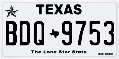 TX license plate BDQ9753