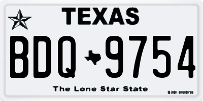 TX license plate BDQ9754