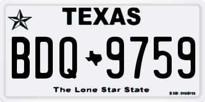 TX license plate BDQ9759