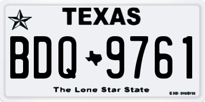 TX license plate BDQ9761