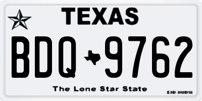 TX license plate BDQ9762