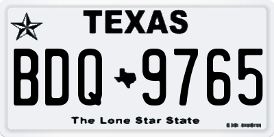 TX license plate BDQ9765