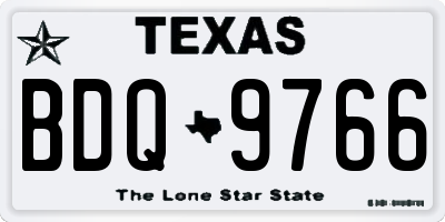 TX license plate BDQ9766