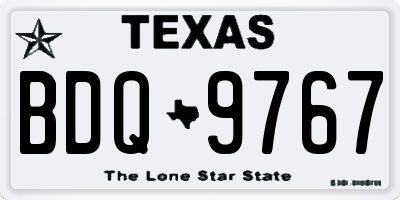 TX license plate BDQ9767