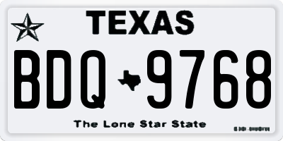 TX license plate BDQ9768