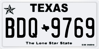 TX license plate BDQ9769