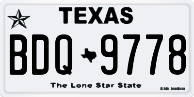 TX license plate BDQ9778