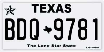 TX license plate BDQ9781