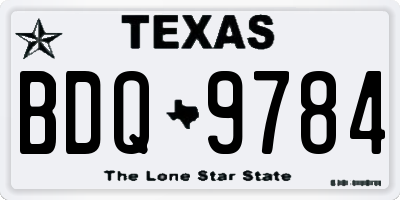 TX license plate BDQ9784