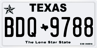 TX license plate BDQ9788