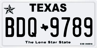 TX license plate BDQ9789