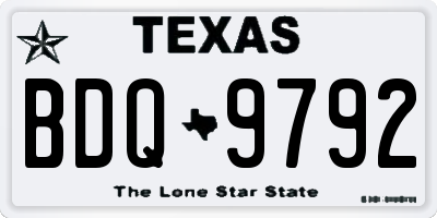 TX license plate BDQ9792