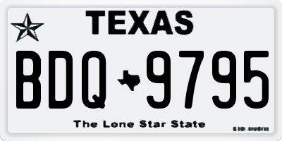 TX license plate BDQ9795