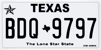 TX license plate BDQ9797