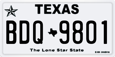 TX license plate BDQ9801