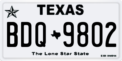 TX license plate BDQ9802