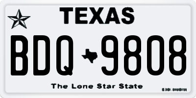 TX license plate BDQ9808