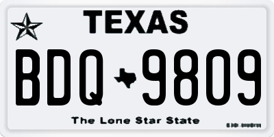 TX license plate BDQ9809
