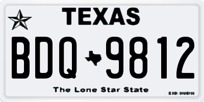 TX license plate BDQ9812
