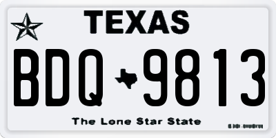 TX license plate BDQ9813