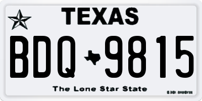 TX license plate BDQ9815