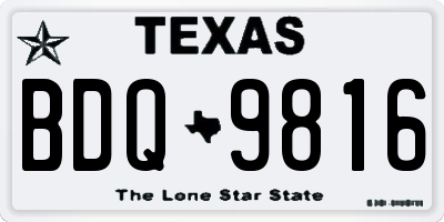 TX license plate BDQ9816