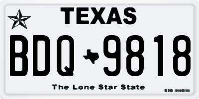 TX license plate BDQ9818