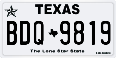 TX license plate BDQ9819