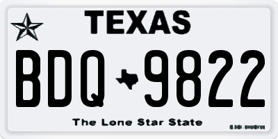 TX license plate BDQ9822