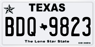 TX license plate BDQ9823