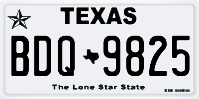 TX license plate BDQ9825