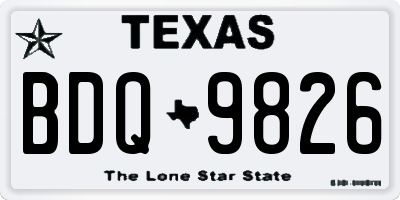 TX license plate BDQ9826