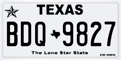 TX license plate BDQ9827