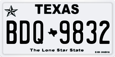 TX license plate BDQ9832