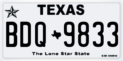 TX license plate BDQ9833