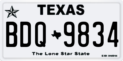 TX license plate BDQ9834