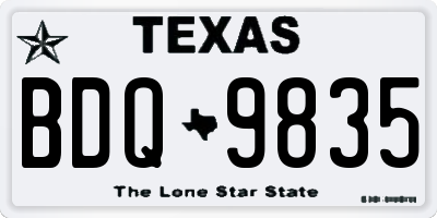 TX license plate BDQ9835