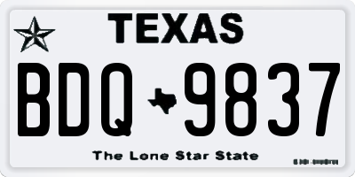 TX license plate BDQ9837